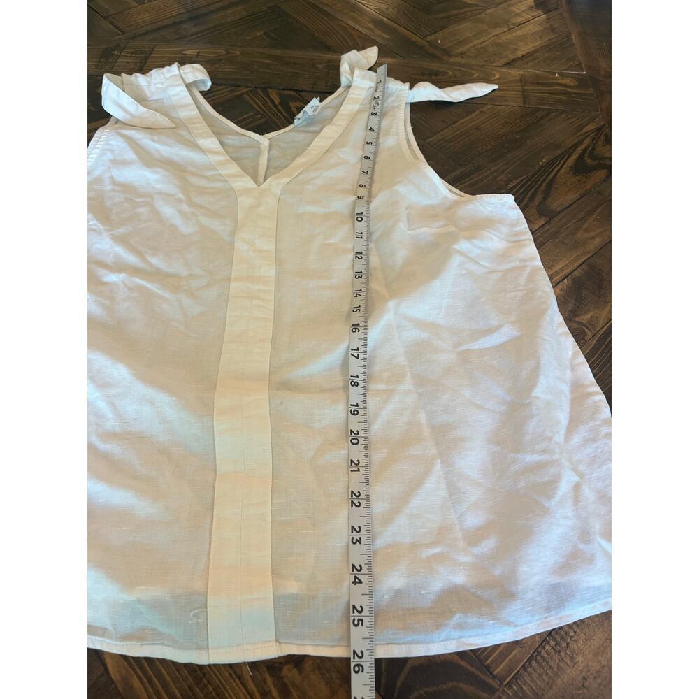 Liz Claiborne Linen Cotton Blend Top Women XL White Beach Travel Cruise Sheer - Picture 6 of 6